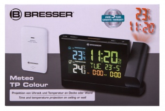 Часы проекционные Bresser с цветным дисплеем, черные